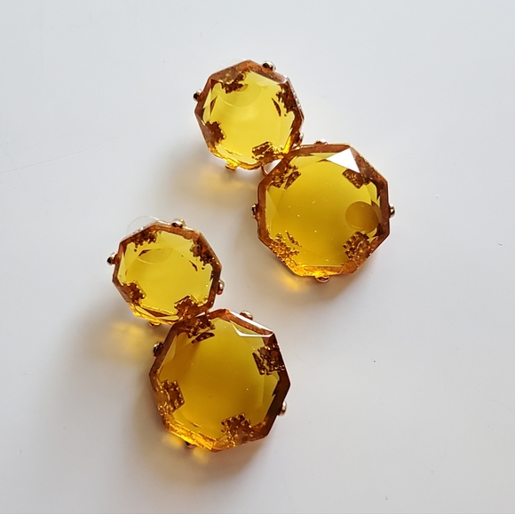 Geometric Polygon Statement Earrings - Picture 1 of 4